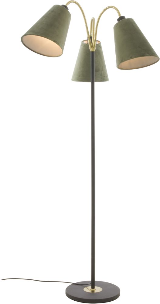 Ljusdal 3-armige Stehleuchte - Schwarz/Mattmessing